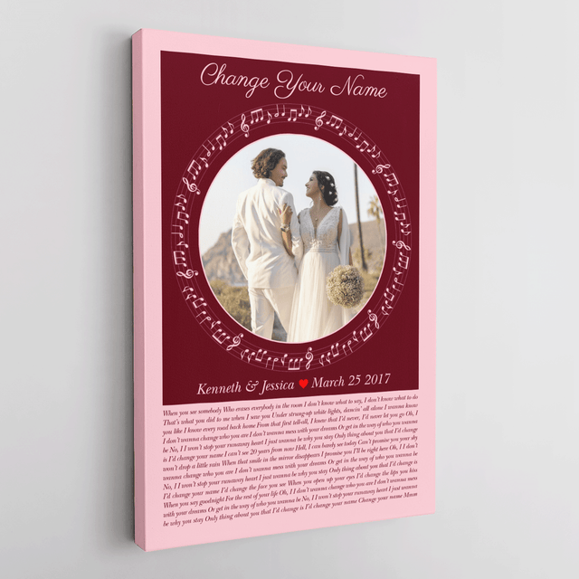 Circular Photo Song Lyrics Tickled Pink Canvas Print