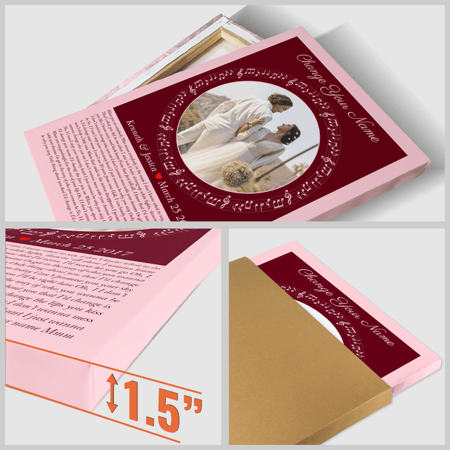 Circular Photo Song Lyrics Tickled Pink Canvas Print