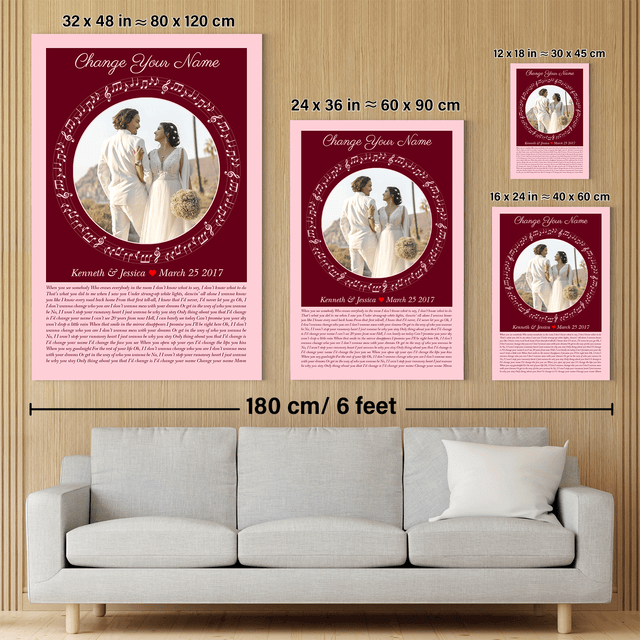 Circular Photo Song Lyrics Tickled Pink Canvas Print