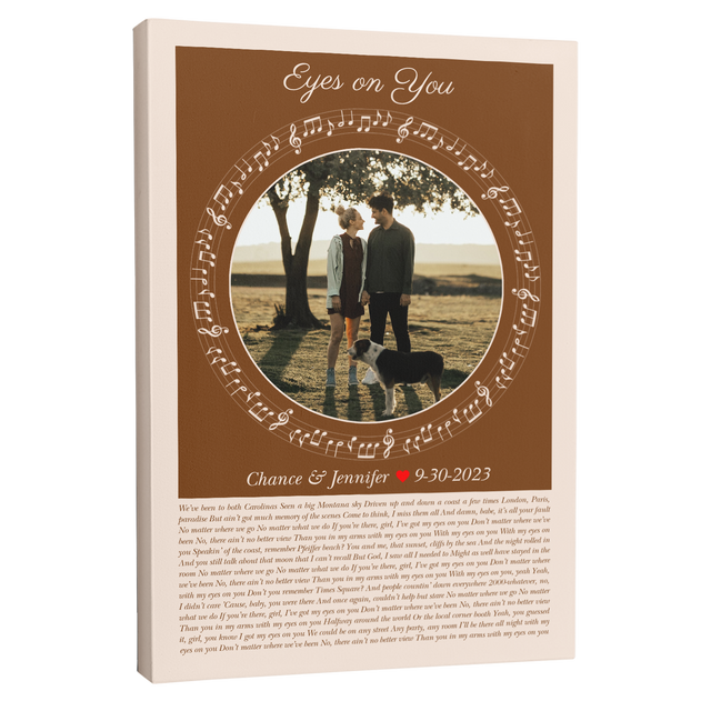 Circular Photo Song Lyrics Sandy Canvas Print