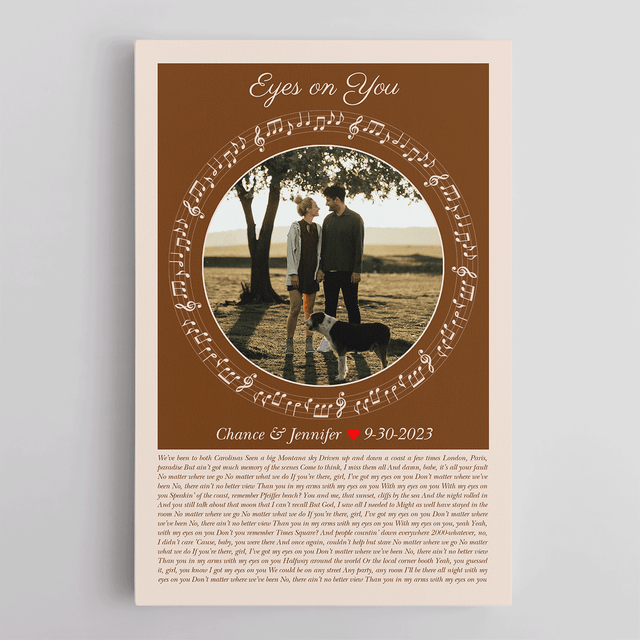 Circular Photo Song Lyrics Sandy Canvas Print