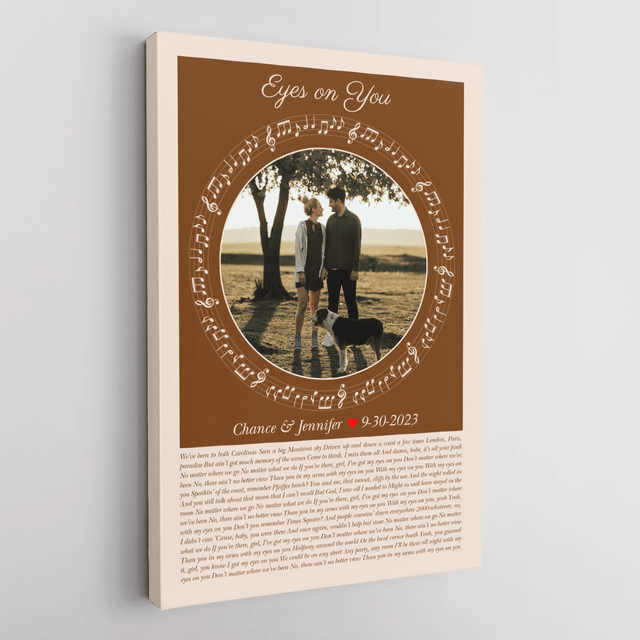 Circular Photo Song Lyrics Sandy Canvas Print