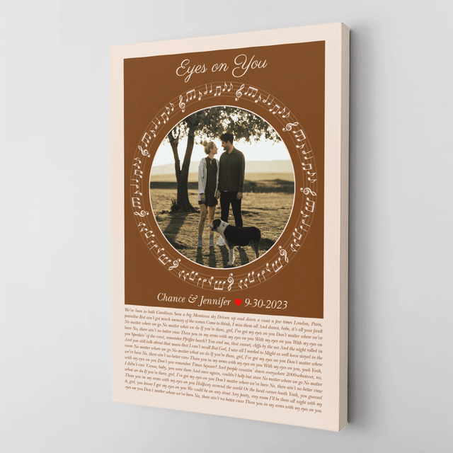 Circular Photo Song Lyrics Sandy Canvas Print