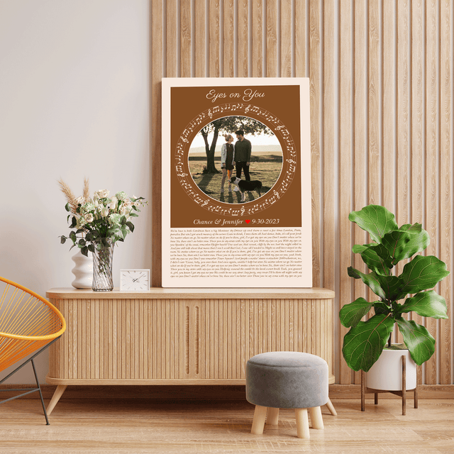 Circular Photo Song Lyrics Sandy Canvas Print