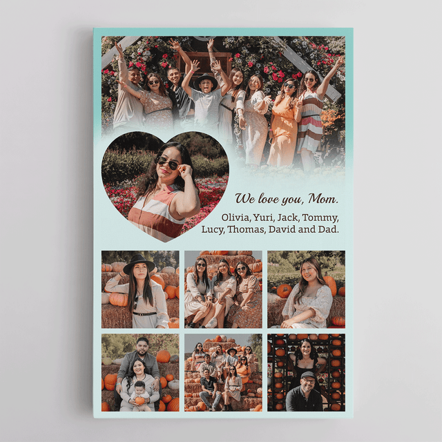 Personalized Mom Text & Photo Collage Custom 8 Pictures