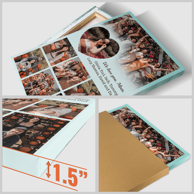 Personalized Mom Text & Photo Collage Custom 8 Pictures