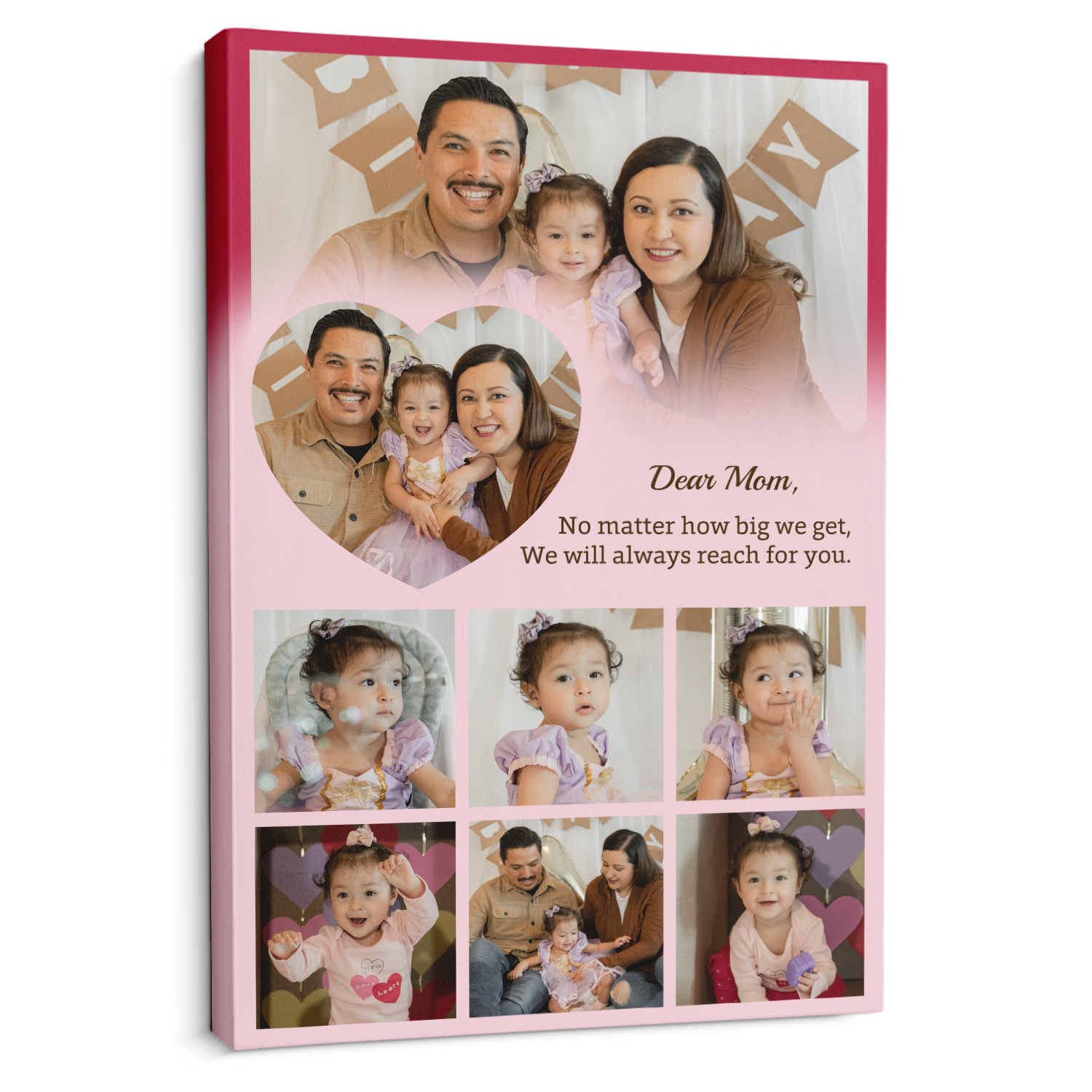 Personalized Mom Text & Photo Collage Custom 8 Pictures