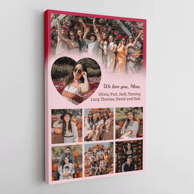 Personalized Mom Text & Photo Collage Custom 8 Pictures