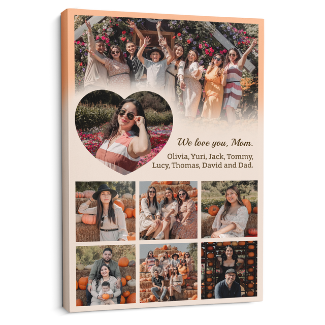 Personalized Mom Text & Photo Collage Custom 8 Pictures