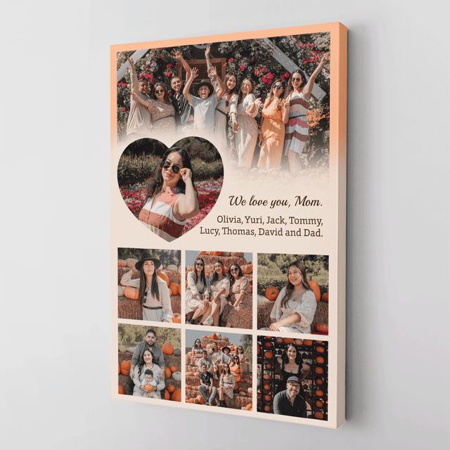 Personalized Mom Text & Photo Collage Custom 8 Pictures