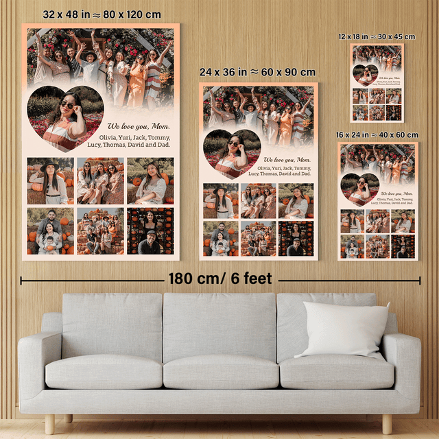 Personalized Mom Text & Photo Collage Custom 8 Pictures