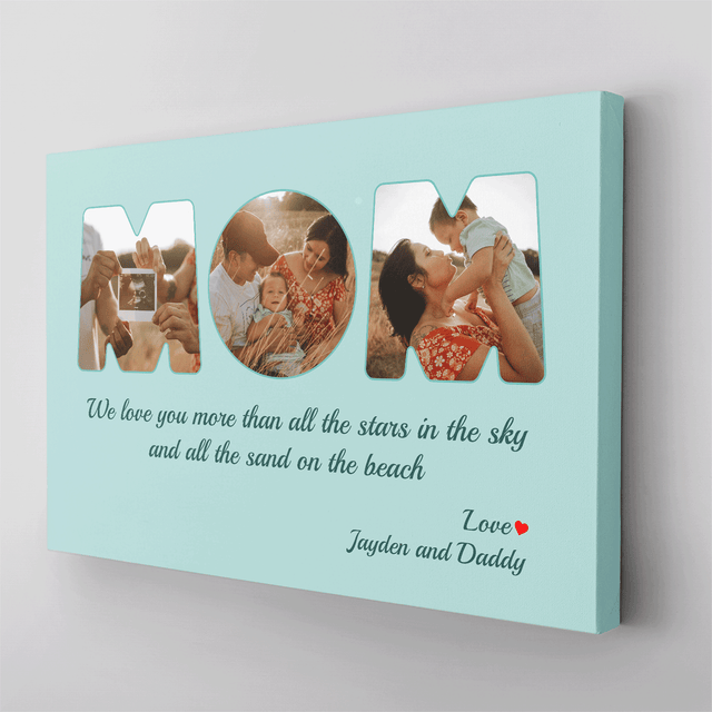 Mom Photo Canvas Print 3 Pictures Healing Colors Background