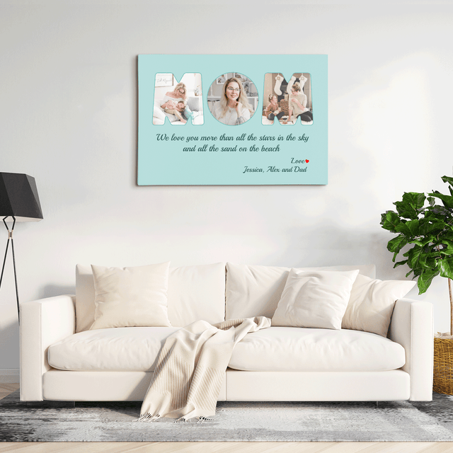 Mom Photo Canvas Print 3 Pictures Healing Colors Background