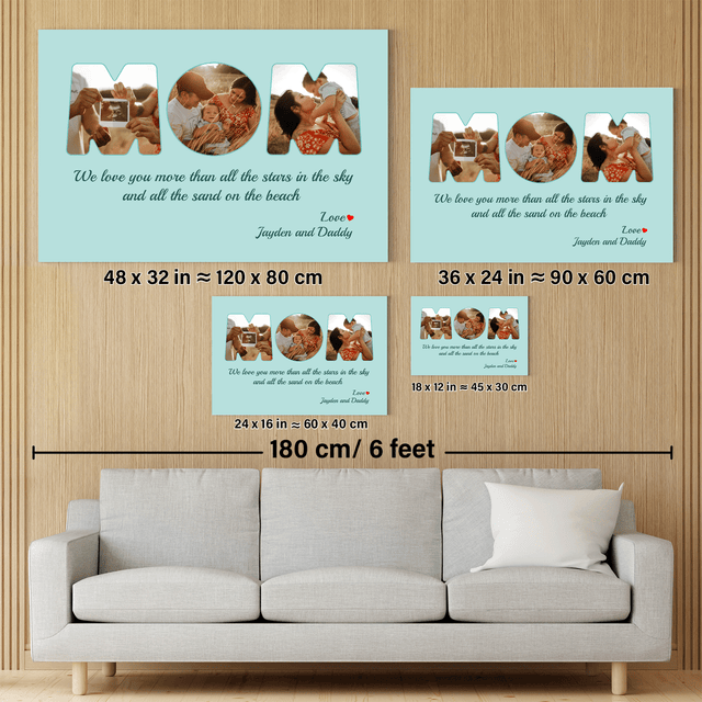 Mom Photo Canvas Print 3 Pictures Healing Colors Background