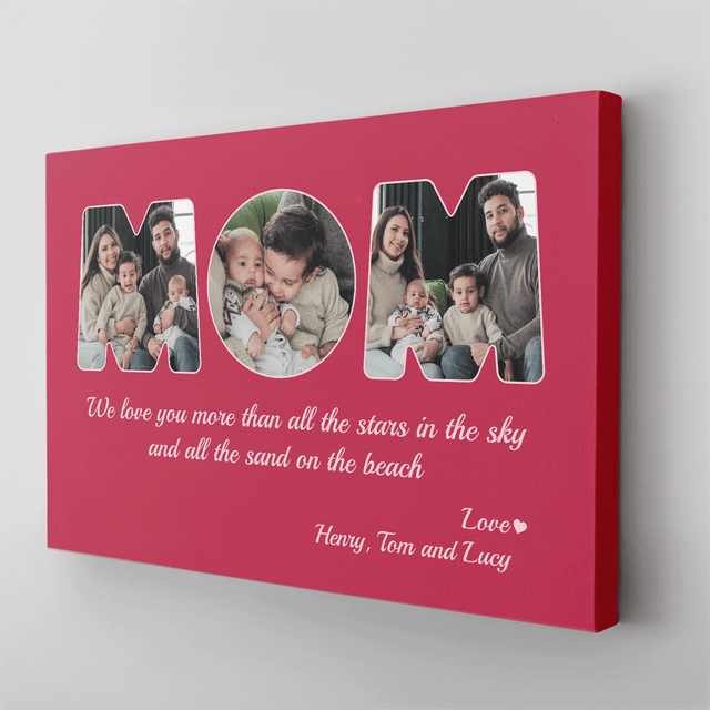 Mom Photo Canvas Print 3 Pictures Healing Colors Background