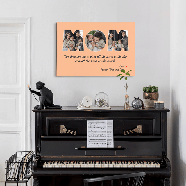 Mom Photo Canvas Print 3 Pictures Healing Colors Background