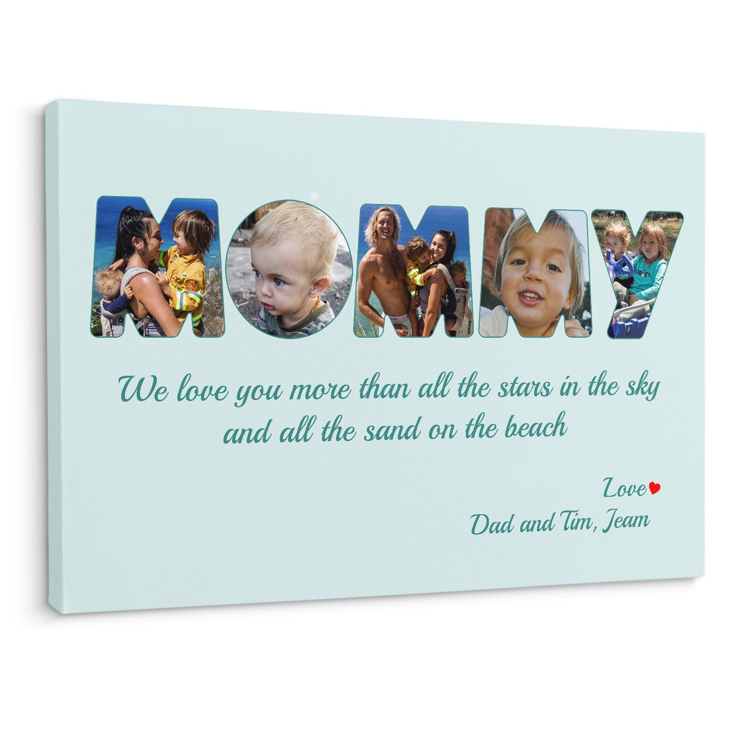 Mommy Photo Canvas Print 5 Pictures Healing Colors Background