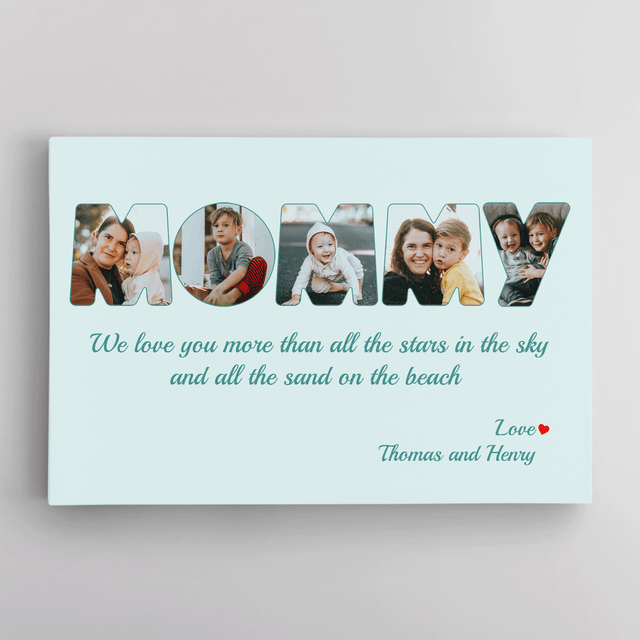 Mommy Photo Canvas Print 5 Pictures Healing Colors Background