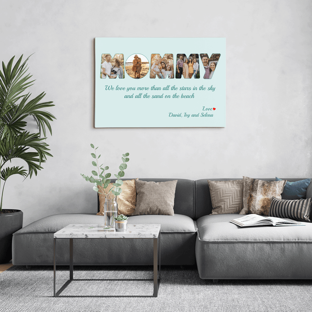 Mommy Photo Canvas Print 5 Pictures Healing Colors Background