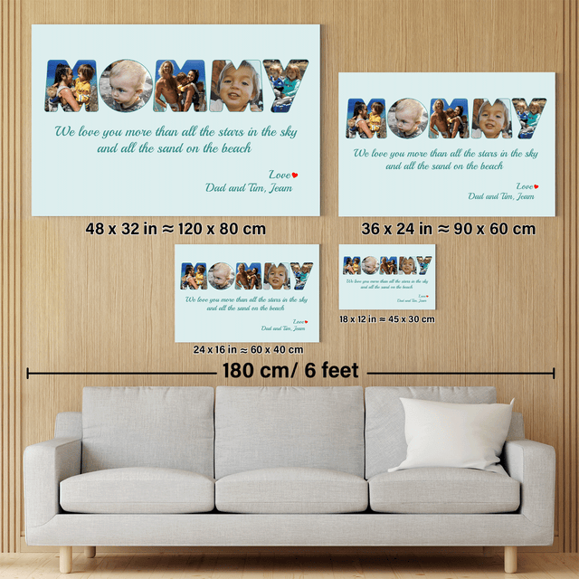 Mommy Photo Canvas Print 5 Pictures Healing Colors Background