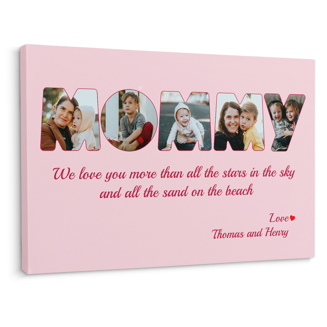 Mommy Photo Canvas Print 5 Pictures Healing Colors Background