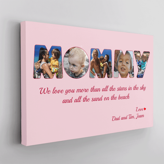 Mommy Photo Canvas Print 5 Pictures Healing Colors Background