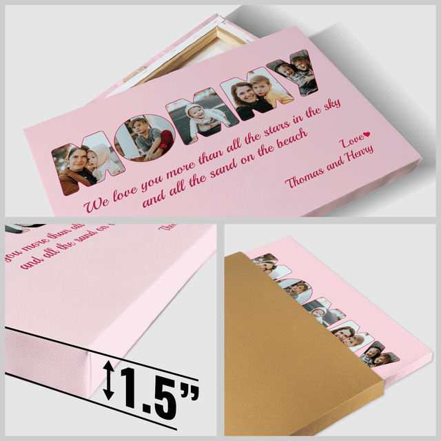 Mommy Photo Canvas Print 5 Pictures Healing Colors Background