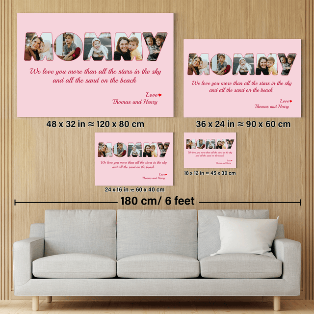Mommy Photo Canvas Print 5 Pictures Healing Colors Background