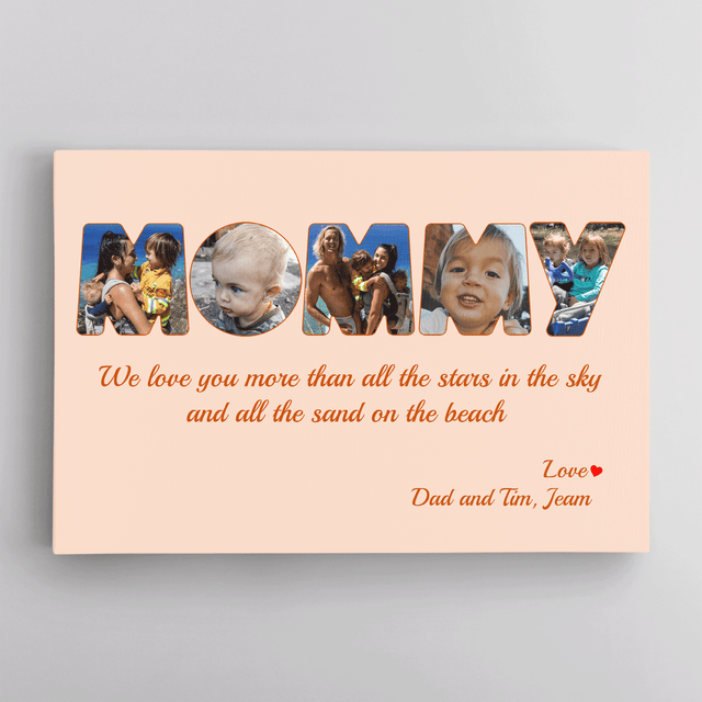 Mommy Photo Canvas Print 5 Pictures Healing Colors Background