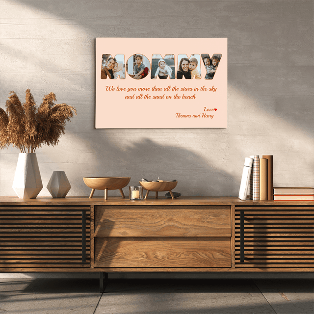 Mommy Photo Canvas Print 5 Pictures Healing Colors Background