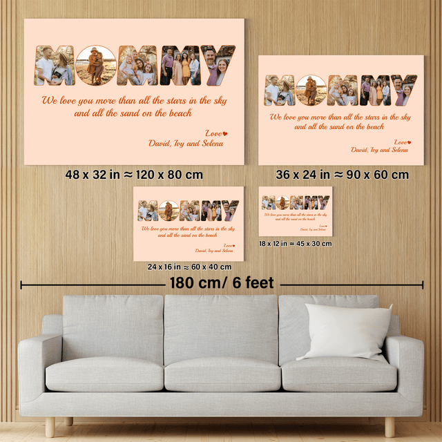 Mommy Photo Canvas Print 5 Pictures Healing Colors Background