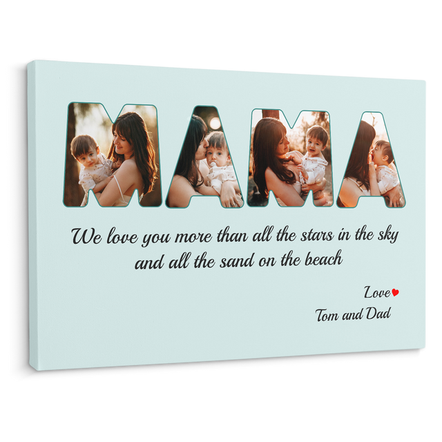 Mama Photo Canvas Print 4 Pictures Healing Colors Background