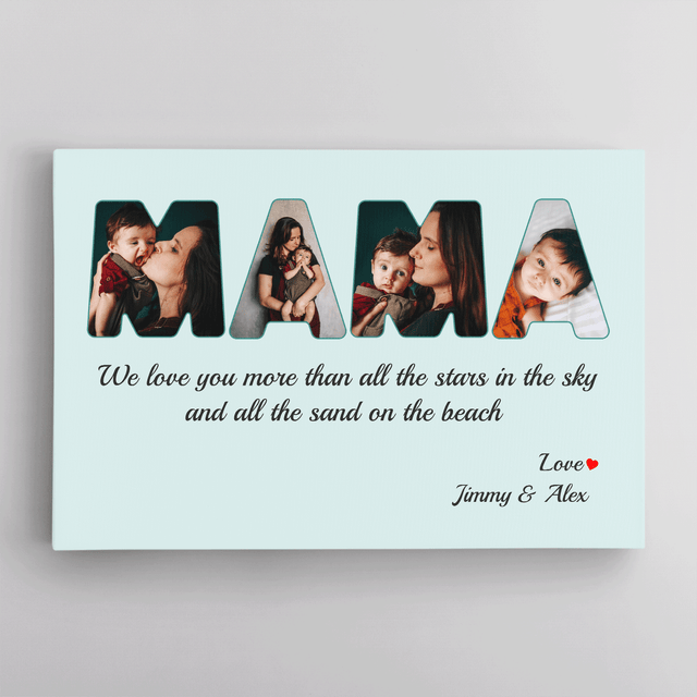 Mama Photo Canvas Print 4 Pictures Healing Colors Background