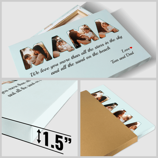Mama Photo Canvas Print 4 Pictures Healing Colors Background