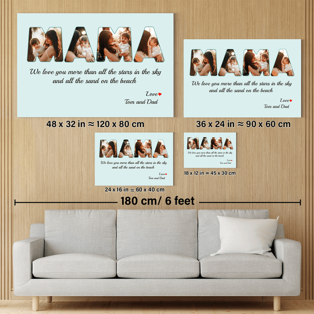 Mama Photo Canvas Print 4 Pictures Healing Colors Background