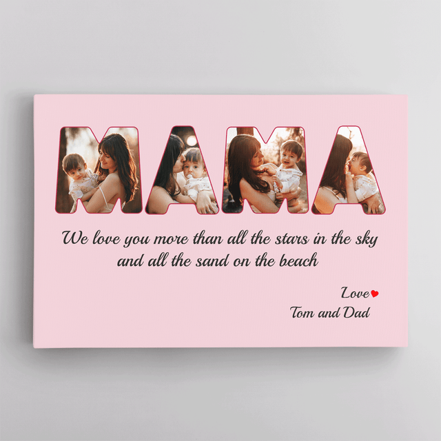 Mama Photo Canvas Print 4 Pictures Healing Colors Background