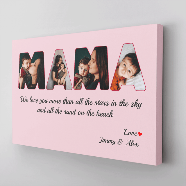 Mama Photo Canvas Print 4 Pictures Healing Colors Background