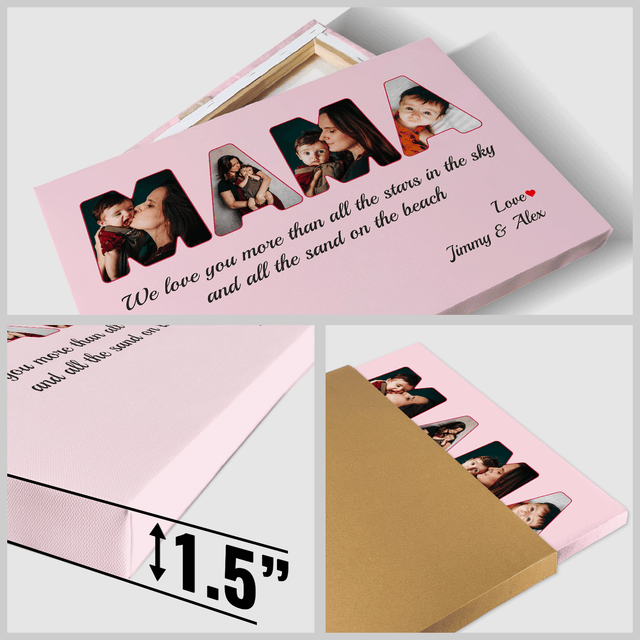 Mama Photo Canvas Print 4 Pictures Healing Colors Background