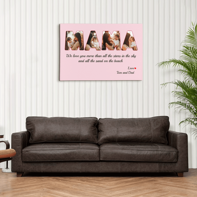 Mama Photo Canvas Print 4 Pictures Healing Colors Background