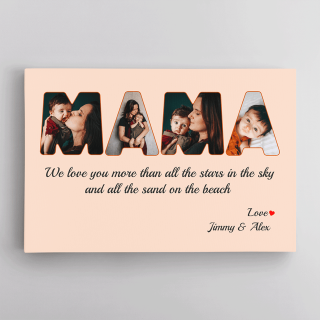 Mama Photo Canvas Print 4 Pictures Healing Colors Background