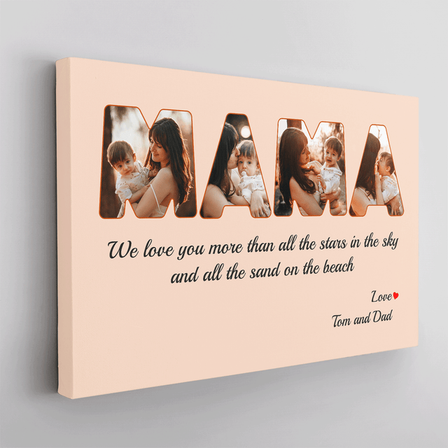 Mama Photo Canvas Print 4 Pictures Healing Colors Background