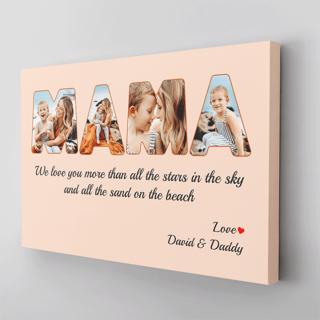 Mama Photo Canvas Print 4 Pictures Healing Colors Background