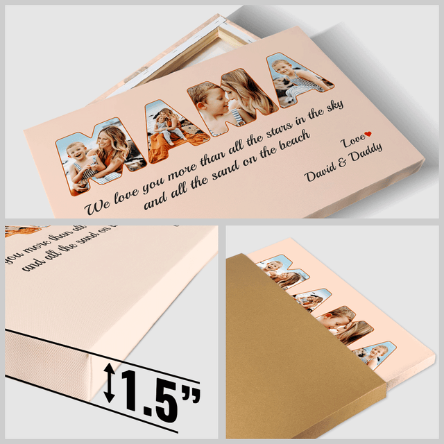 Mama Photo Canvas Print 4 Pictures Healing Colors Background