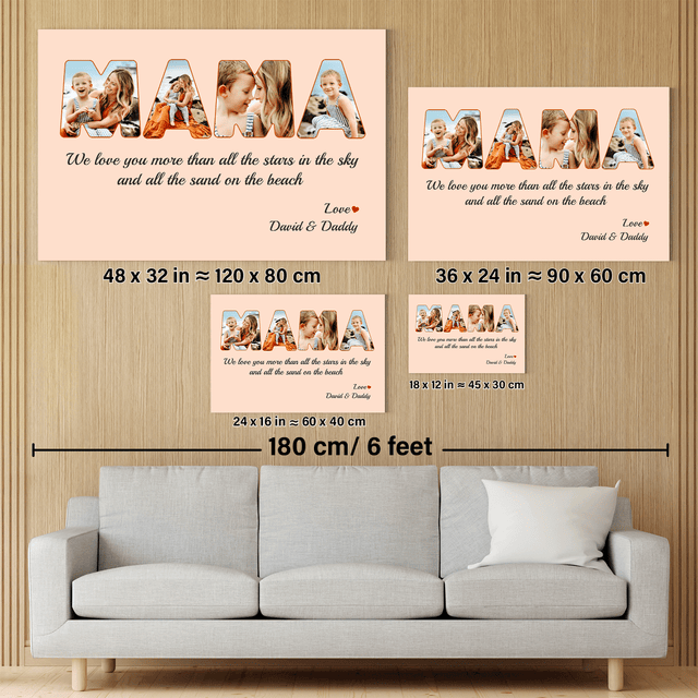 Mama Photo Canvas Print 4 Pictures Healing Colors Background