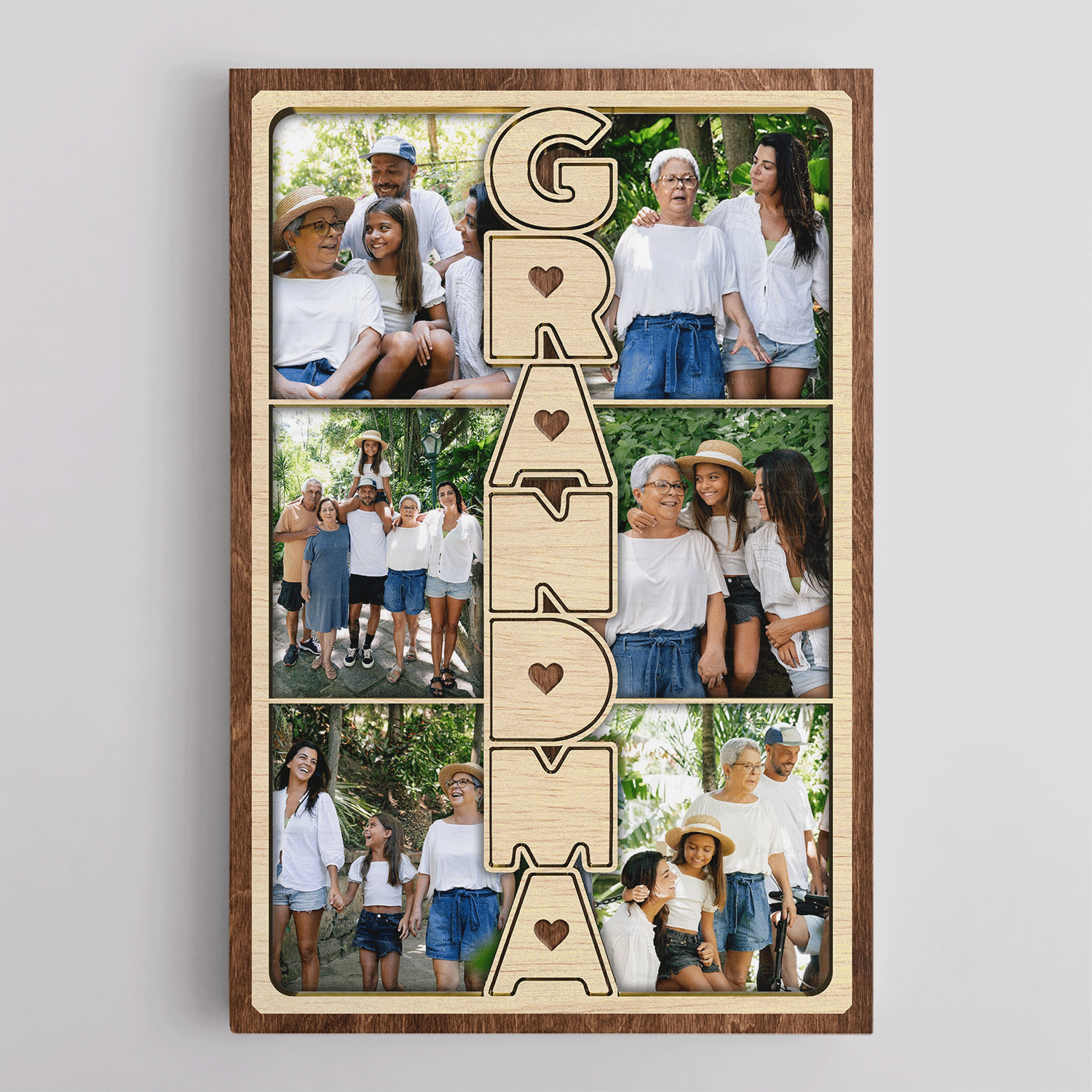 Grandma Photo Collage Canvas Print Custom 6 Pictures