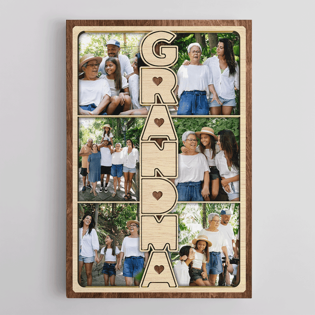 Grandma Photo Collage Canvas Print Custom 6 Pictures
