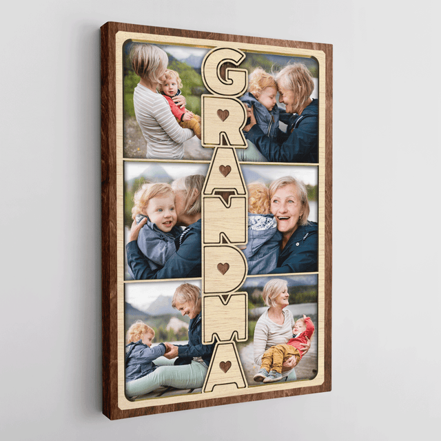 Grandma Photo Collage Canvas Print Custom 6 Pictures