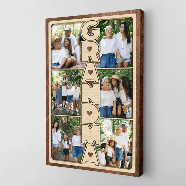 Grandma Photo Collage Canvas Print Custom 6 Pictures