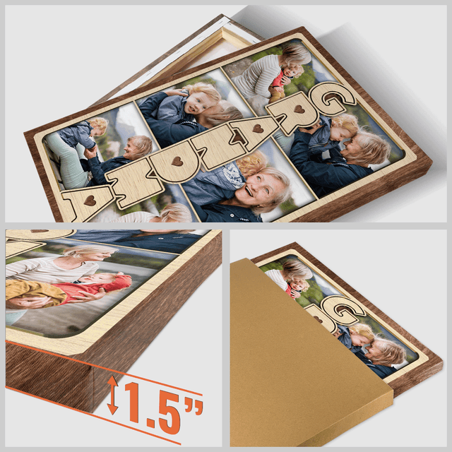 Grandma Photo Collage Canvas Print Custom 6 Pictures