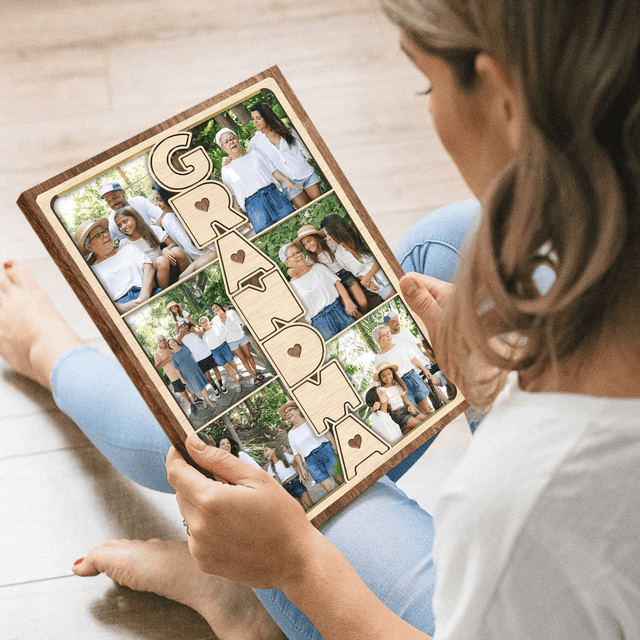 Grandma Photo Collage Canvas Print Custom 6 Pictures